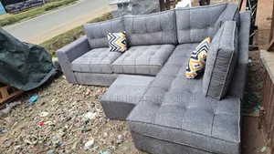 6 Seater L Shape Black