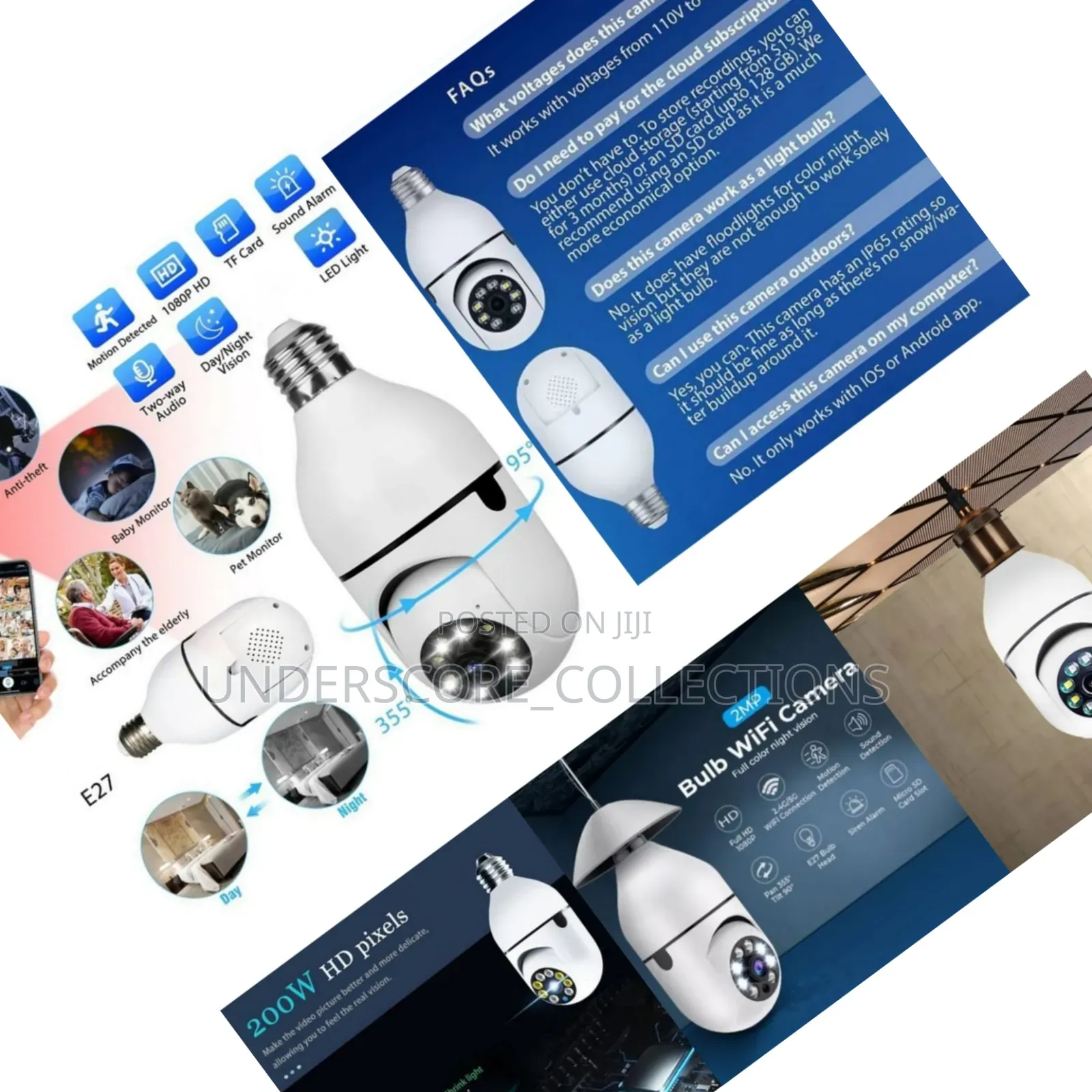 Restocked Rotating Wireless Wifi Nanny Camera Bulb
-