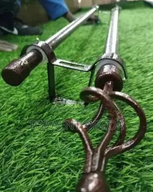 Brown Powder Coated Double Window Curtain Rod