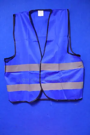Reflective Vest With A Black Piping.