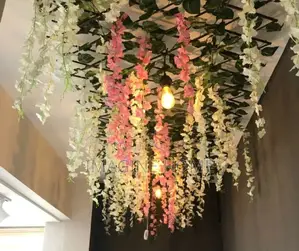 Reed/ White Wisteria Hanging Vines/ Leaves Ceiling Decor