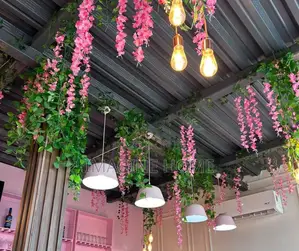 Wisteria Red/White Hanging Leaves/ Vines Ceiling Restaurant