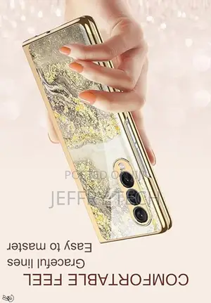 Samsung Z Fold 3 Electroplated PC Back Cover, Marble