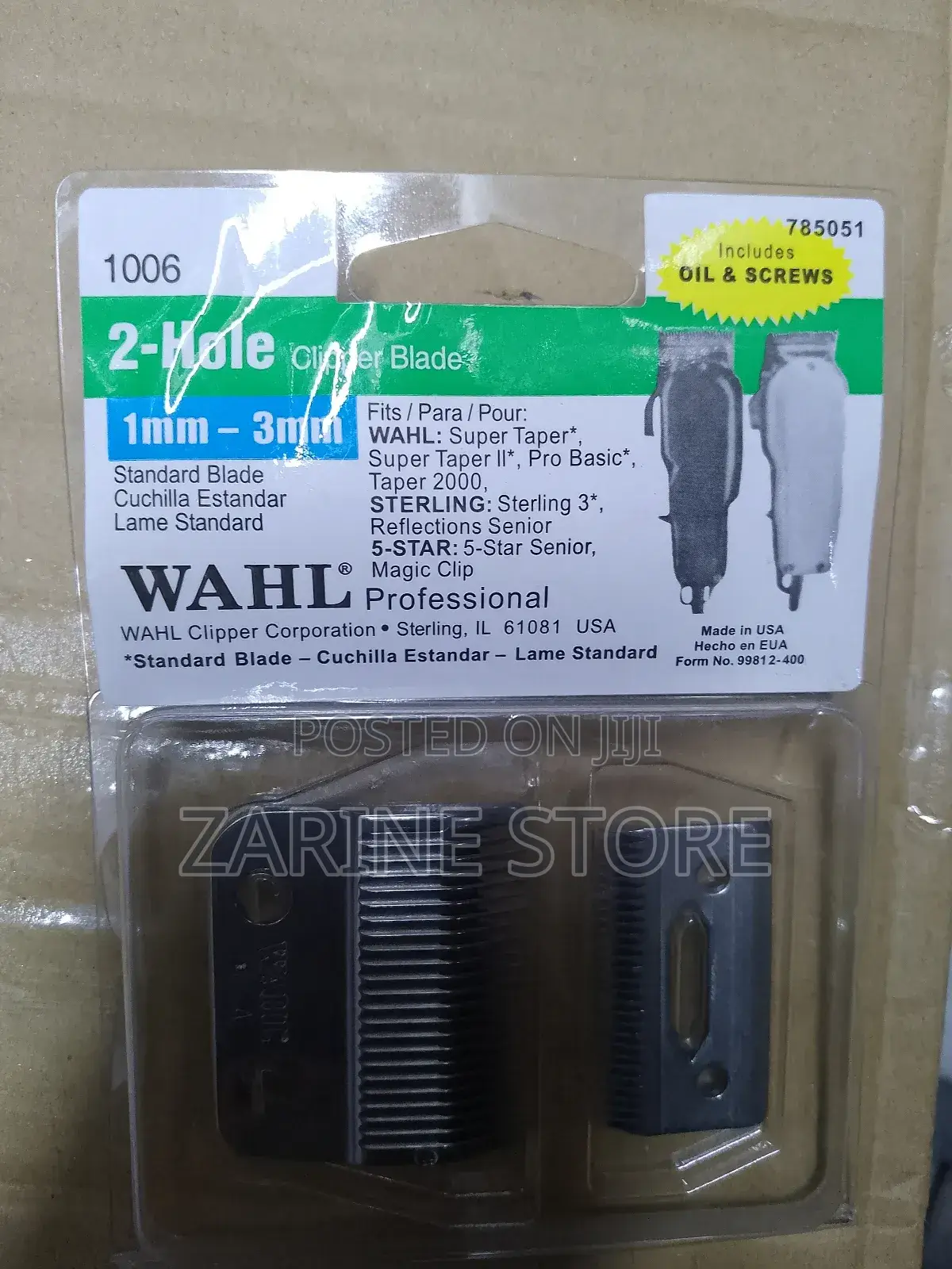 2 Hole Clipper Blade Wahl Professional 1mm-3mm
