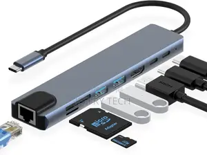 Azhizco USB C Hub Docking Station, 8 in 1 USB C Dongle With