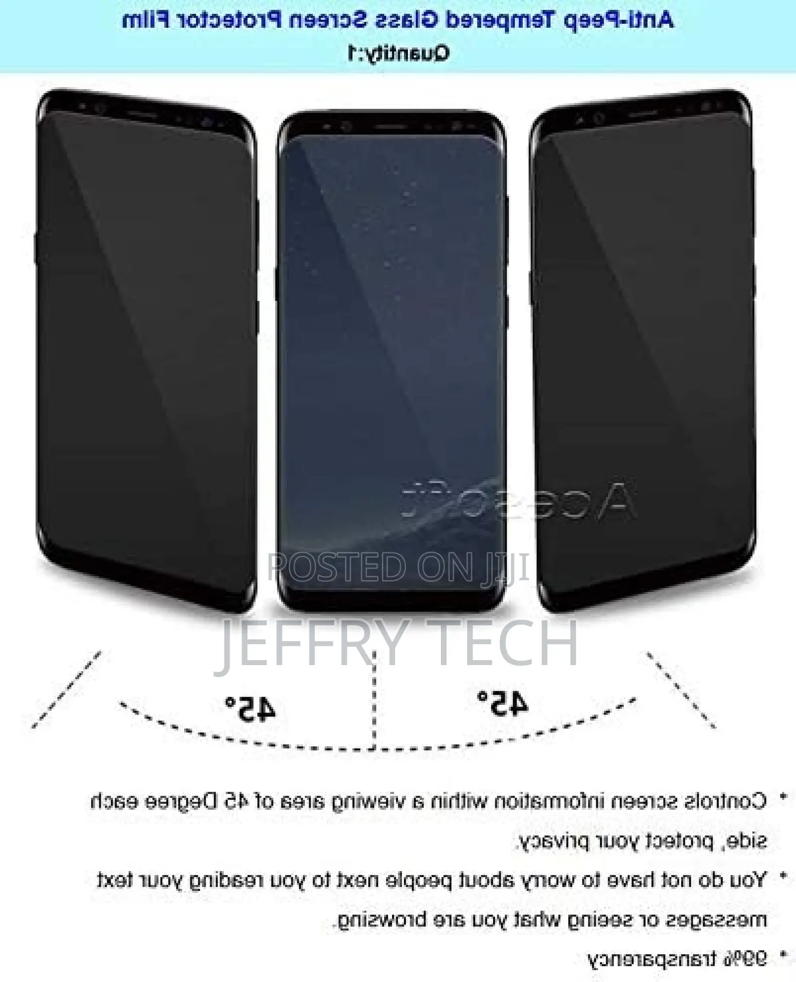 Galaxy S8 Privacy Screen Protector [Case Friendly][3D Curved