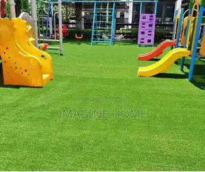 Kids Play Ground With Unique Green Grass Carpet
