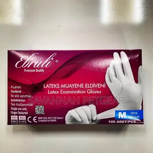 EBRULI Latex Powdered Examination Gloves - Medium Size