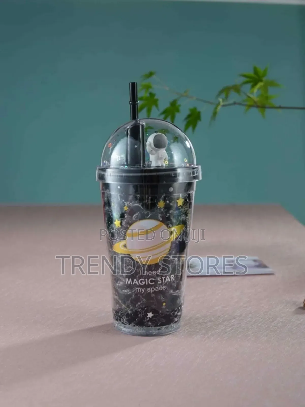 Black 500ML Astronaut Cup With Straw