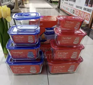 *A Set of 4 High Borosilicate Glass Storage Bowl With Lid*