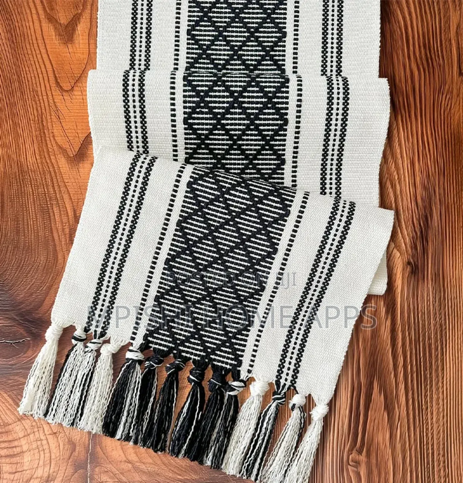 Braided Woven Table Runner With 6pcs Mats
