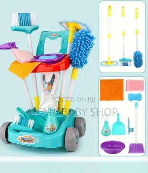 Kids Pretend Cleaning Trolley Toys Set