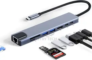 USB C Hub 8-in-1, Type-C Hub to HDMI at 30hz, USB 3.0/2.0