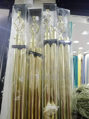 Gold Window Curtain Rods Adjustable Curtain Rails Fitting