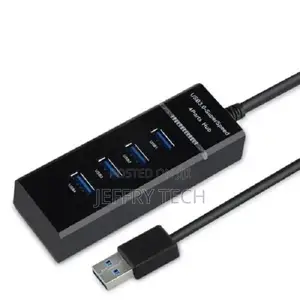 Black High Speed USB 3.0 4 Port USB Hub Multi Splitter Adapt