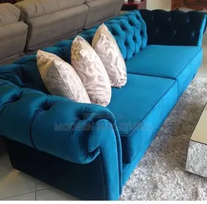 Blu Modern 3 Seater Chesterfield Sofa