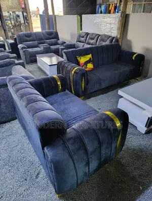 Modern Black 5 Seater Sofa