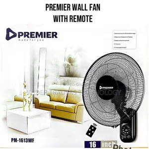 Premier 16" Inches Electric Wall Fan With Remote Control