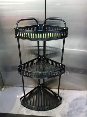 Metallic Corner Shelf/3 Layer Bathroom Organizer