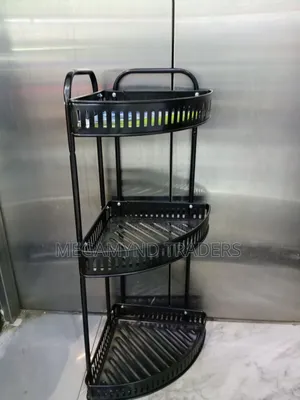Metallic Corner Shelf/3 Layer Bathroom Organizer