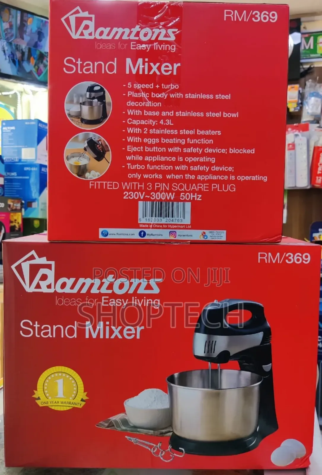 * Stand Mixer Ramtons 4.3litres 5-Speed+Turbo