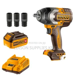Cordless Impact Wrench Ingco 500nm 20V 4.0ah Battery,Charger