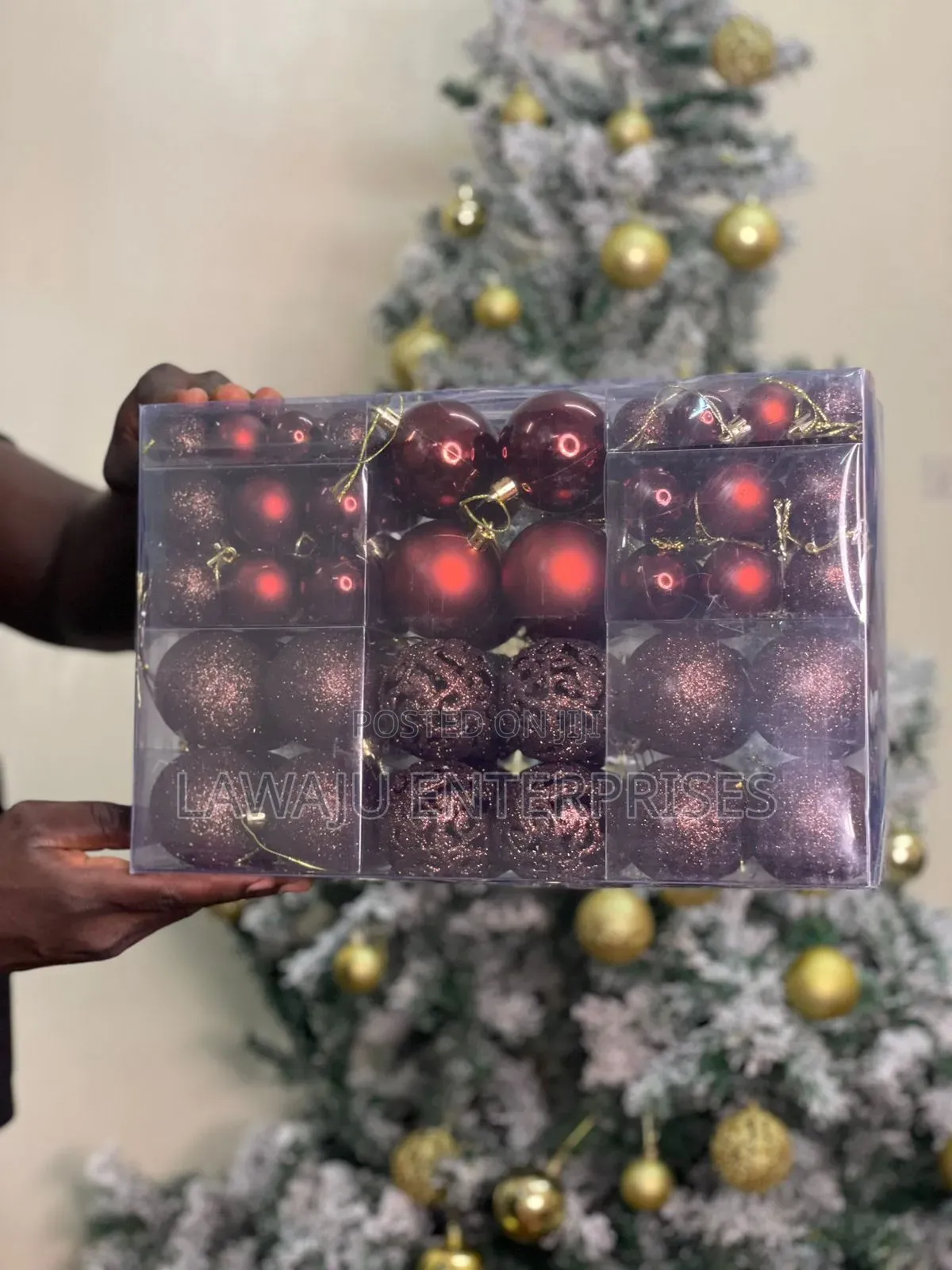 100 PCS Red Christmas Tree Decor Balls