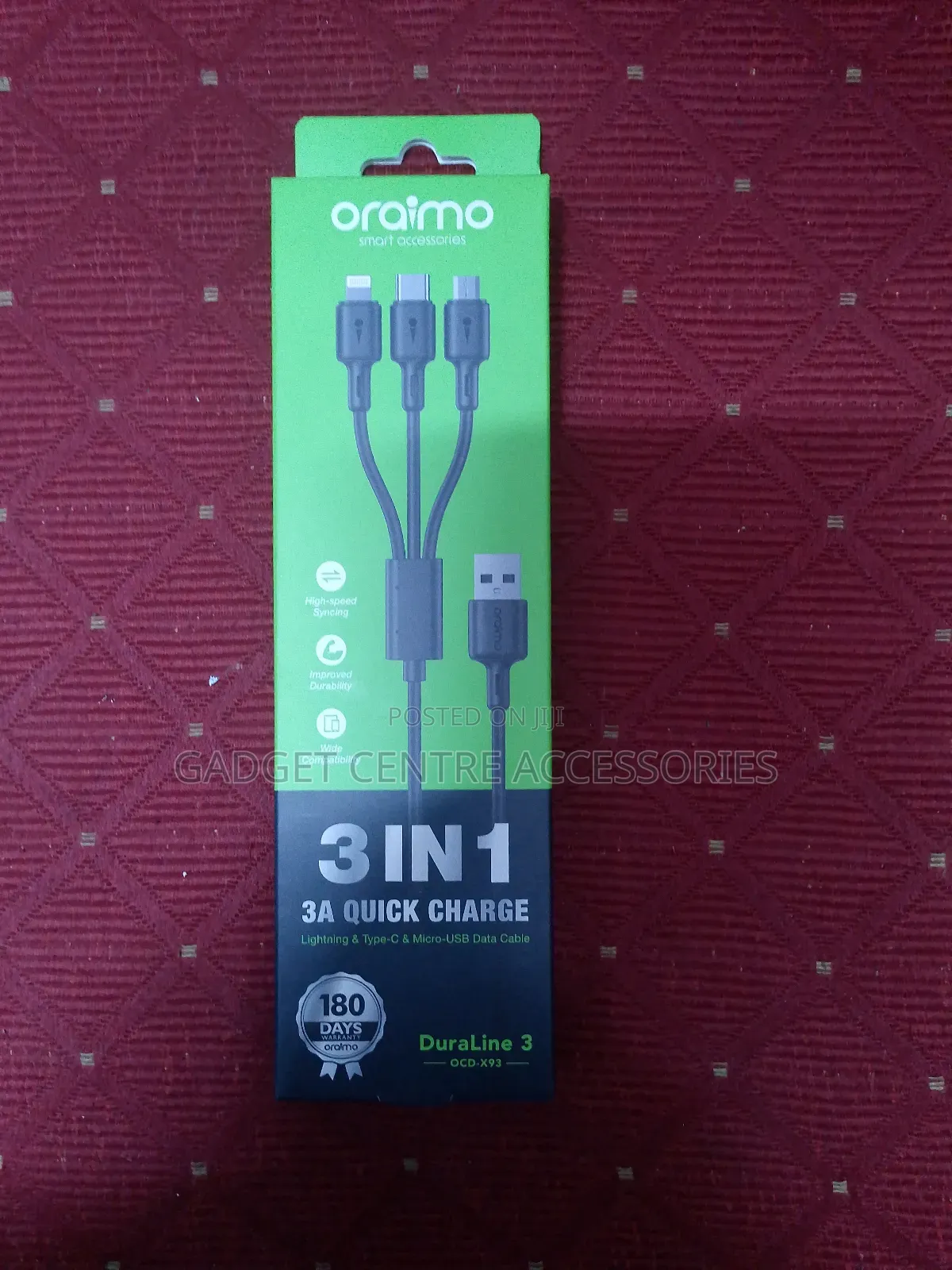 Oraimo Lightning and Type C and Micro- USB Data Cable
