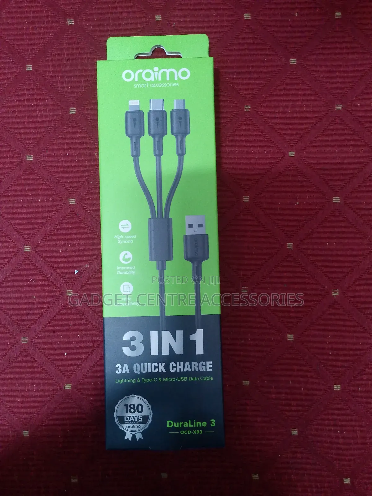 Oraimo Lightning and Type C and Micro- USB Data Cable