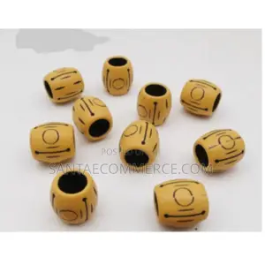 Wooden Plated Hair Beads
