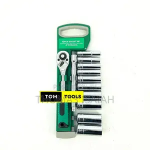 12pcs 3⁄8 Inch Ratchet Deep Socket Box Spanner Set