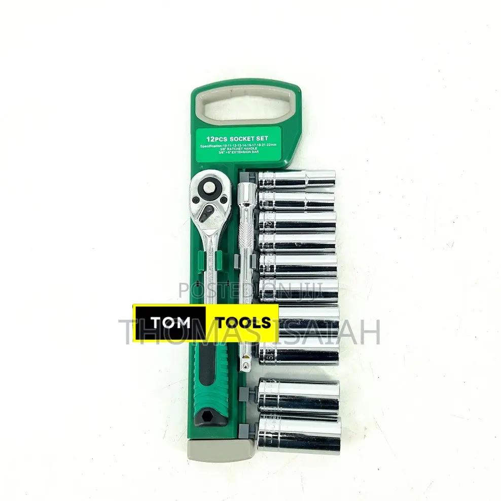 12pcs 3⁄8 Inch Ratchet Deep Socket Box Spanner Set
