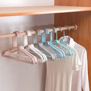 A Set of 10 Strong Solid Plastic Hangers