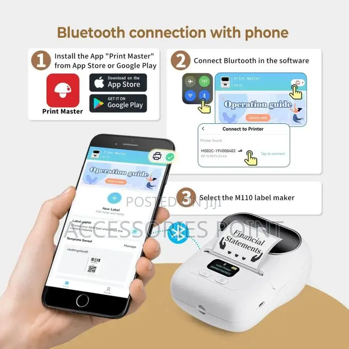 Phomemo M110 Barcode/Sticker/Label Printer-bluetooth~Inkless