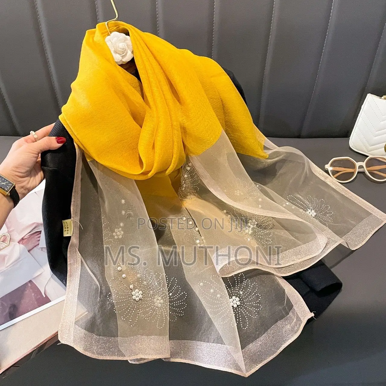 Beautiful Pearls Butterfly Scarf