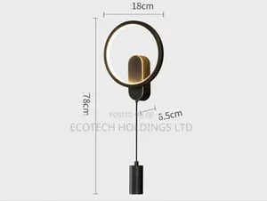 Black Modern LED Nordic Wall Bracket Light Tv9ky