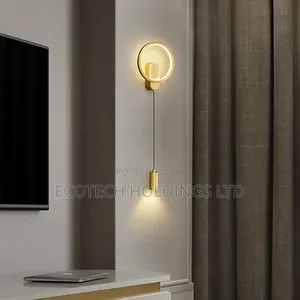 Modern Unique LED Golden Round Wall Bracket Light Tv8te