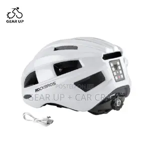 White, Black Rockbros Smart Bike Helmet