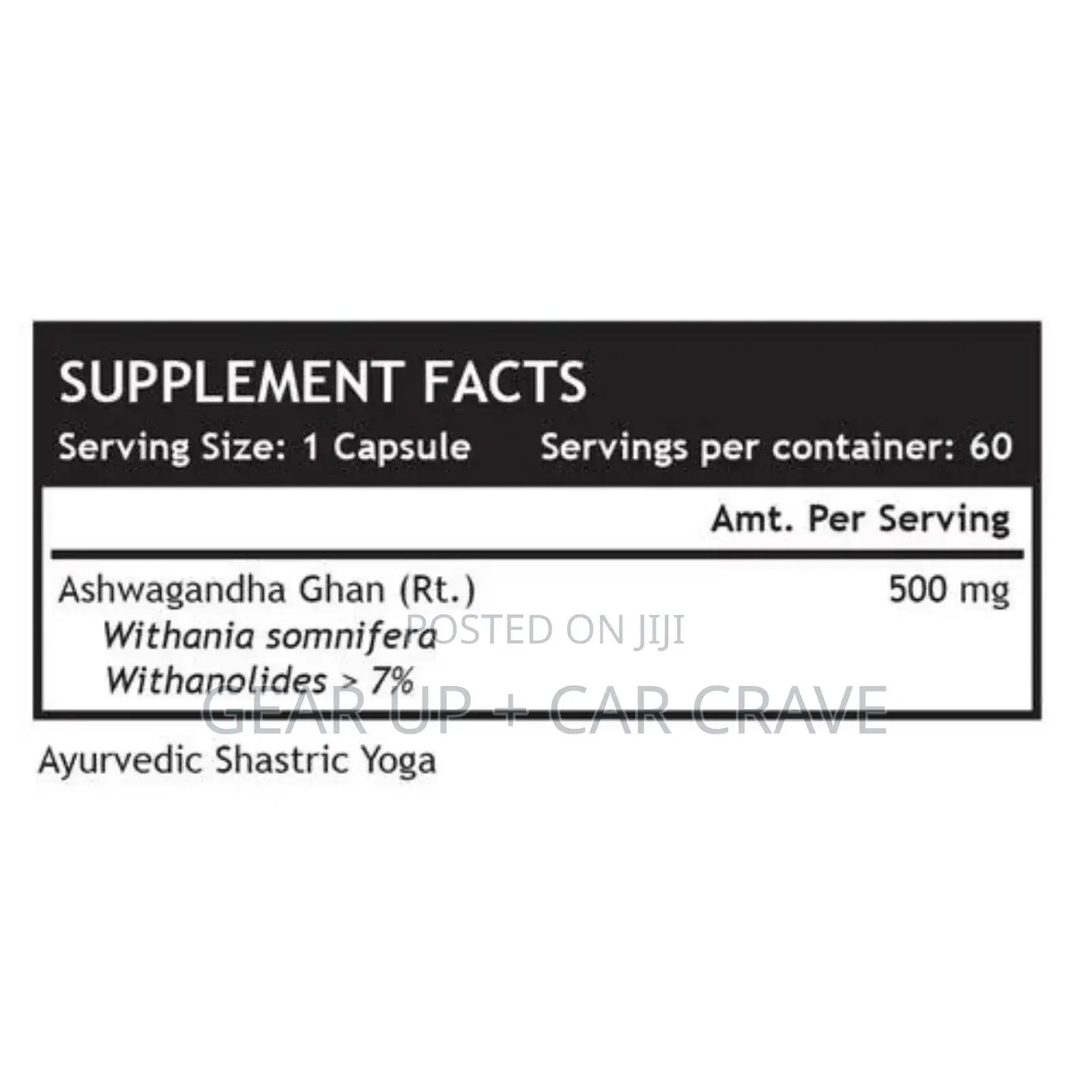 INLIFE Ashwagandha Ghan Capsules -60