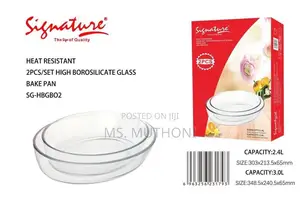 2 PCS Oval Glass Bake Pan Set