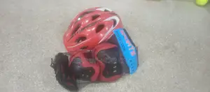 Red Children Cycling/ Skating Safety Kit - Helmet and Pads