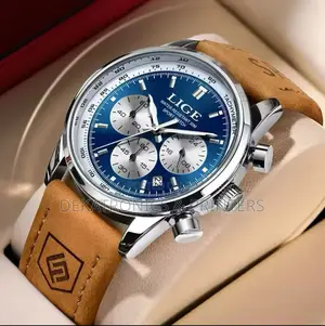 Lige Chronograph Leather Watch