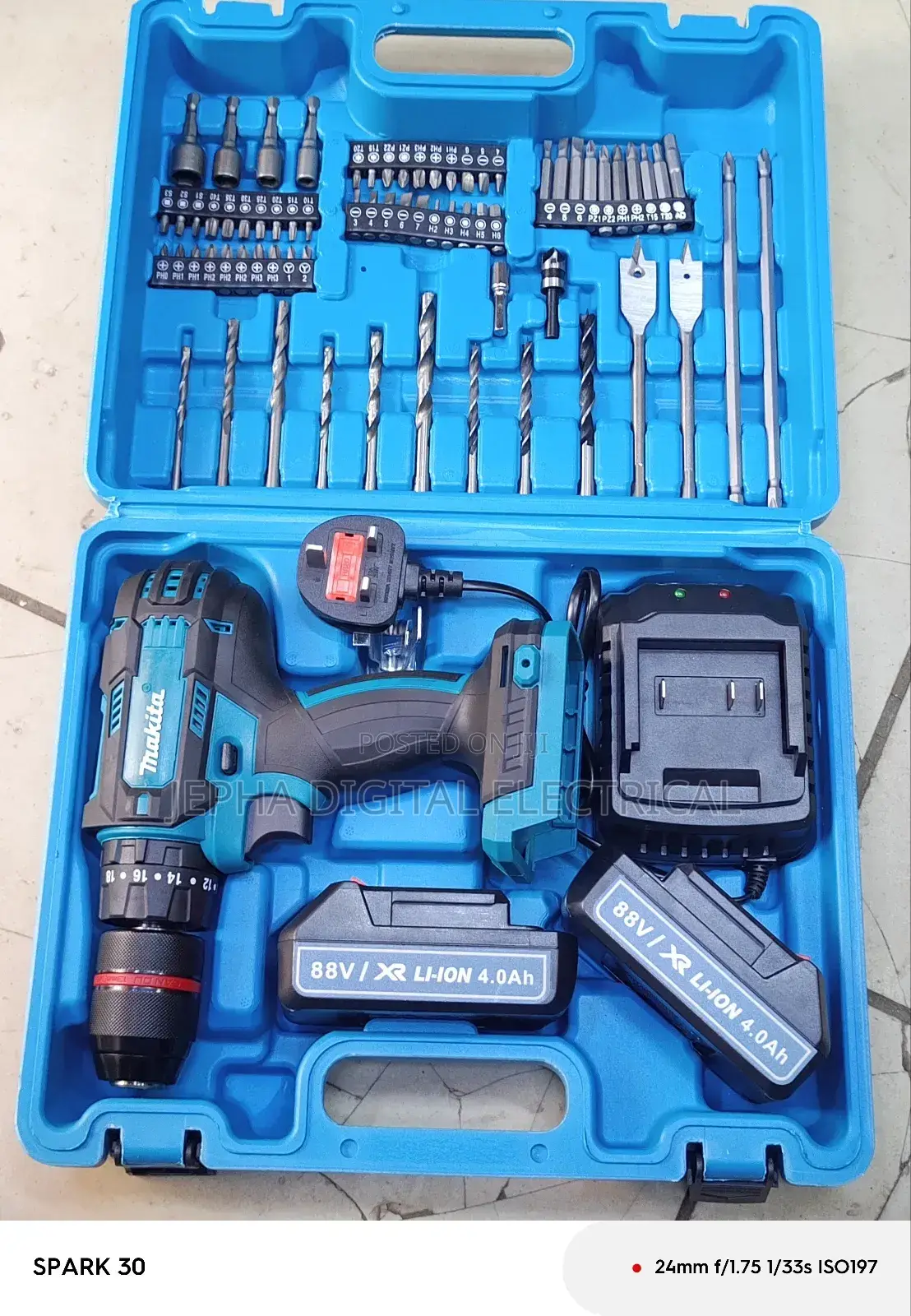 Makita Cordless Hammer Drill With 2 Rechargeable Batteries