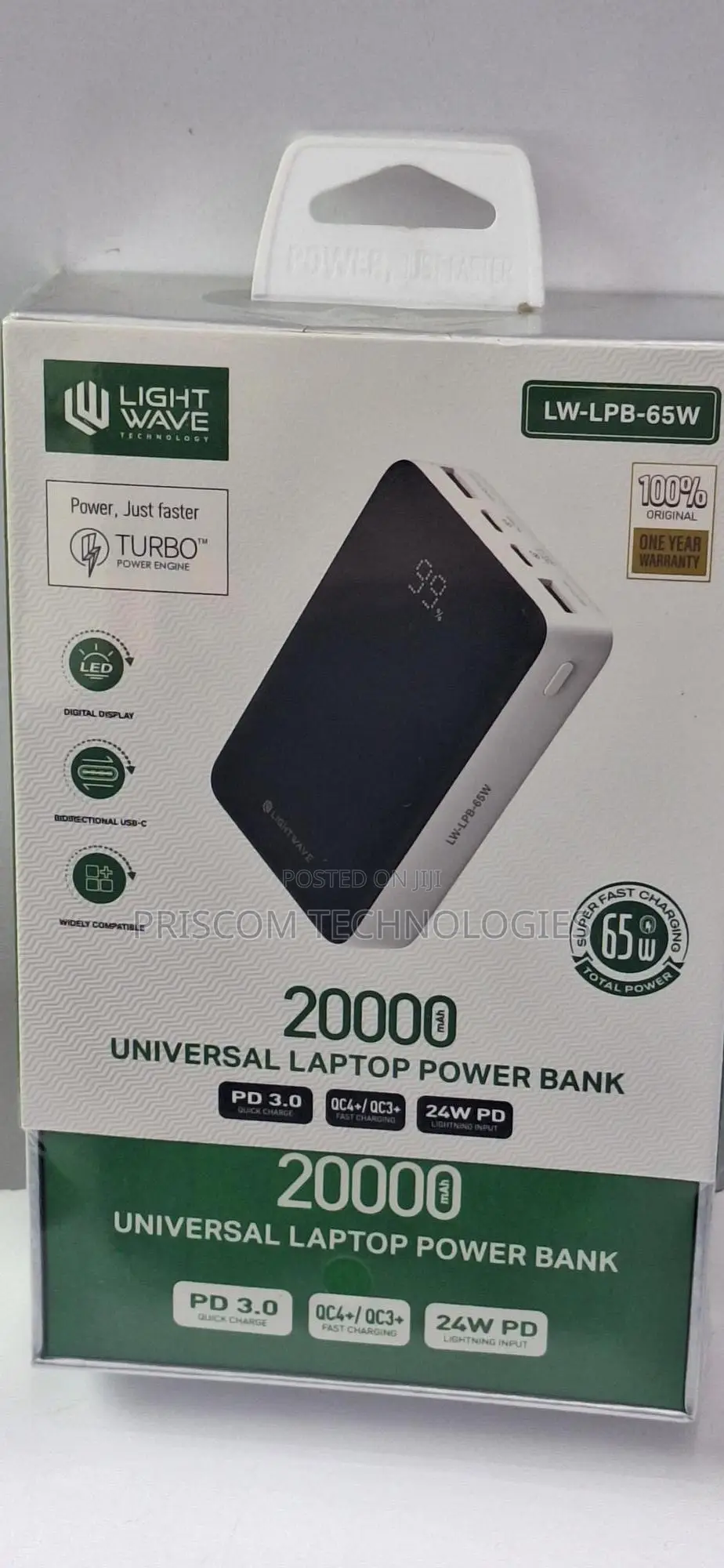 Lightwave Laptop Computer Power Bank - Super Fast Charging