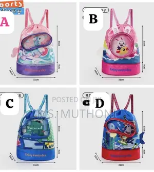 Waterproof Cute Cartoon Drawstring Swimming Bags