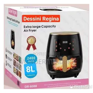 *Glass Oven Dessini Air Fryer 8 Litres( Black)