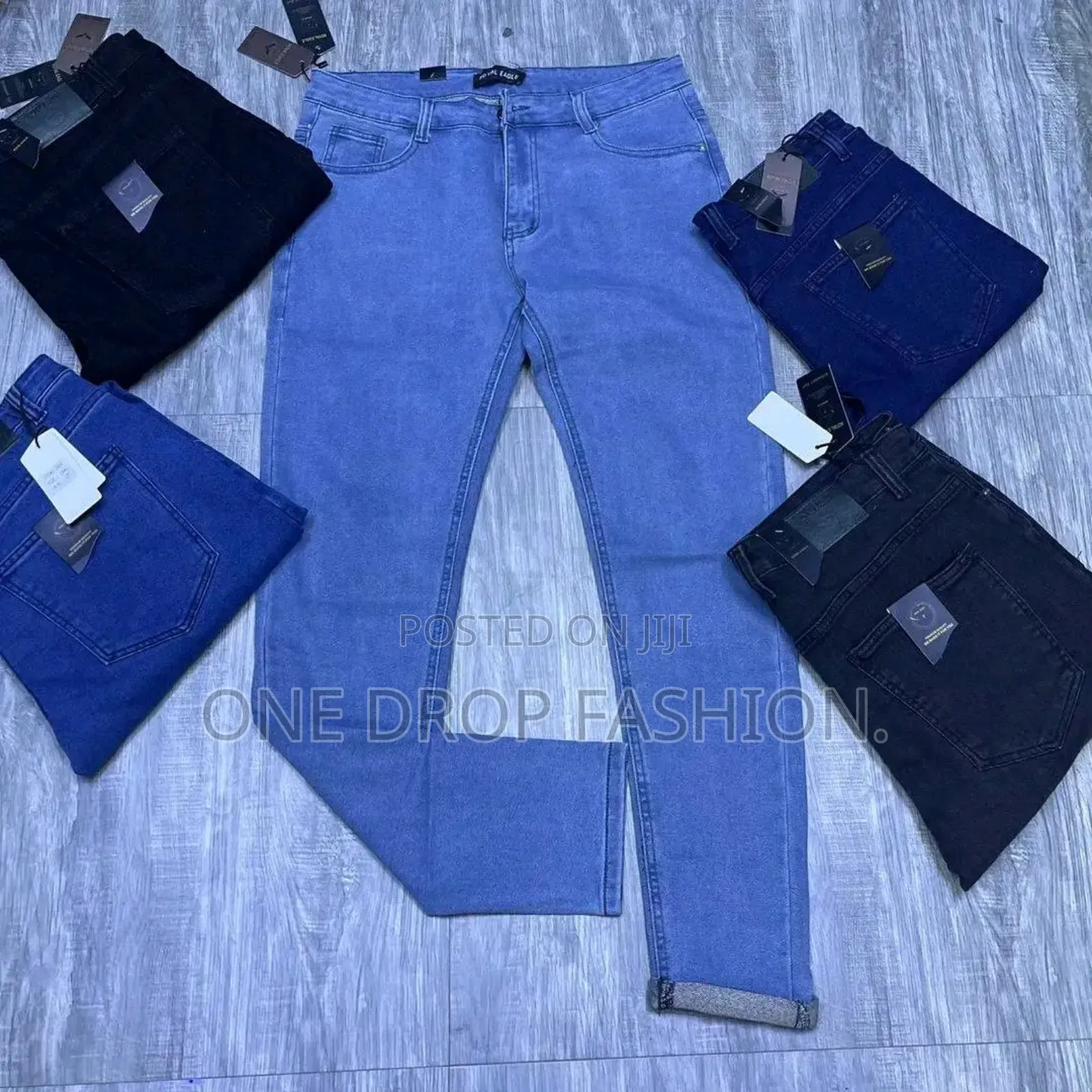 Non-Faded Men Sim Fit Jeans