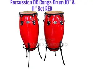 DC Percussion Conga Drums 10" 11" Set( RED COLOR)