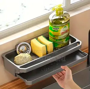 Wall-Mounted Sink Caddy Organizer (No Drill)