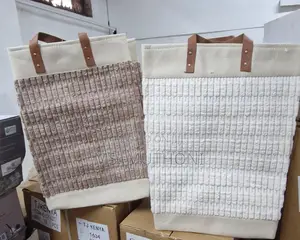 Large Cotton Flax Hamper Foldable Storage Bag.
